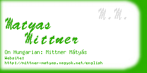 matyas mittner business card