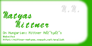 matyas mittner business card